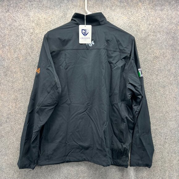 Graham Luxe Jacket Men Medium Black Soft Shell Full Zip Windbreaker New Golf - Picture 2 of 11